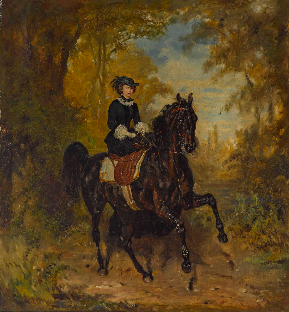 Empress Elisabeth of Austria on horseback, 1857, Franz Adam, Austria